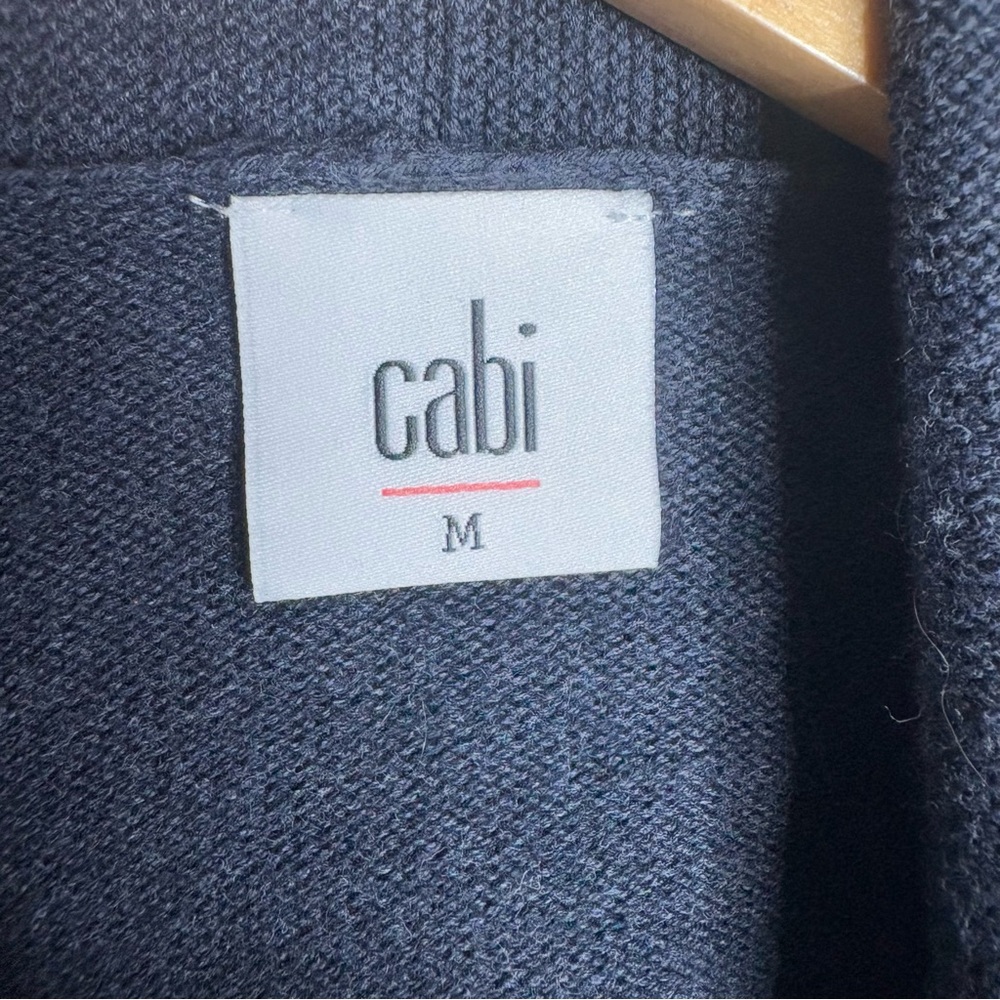CAbi Victoria sweater navy blue cardigan Open Front women’s size medium - Picture 4 of 6